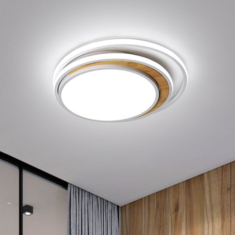 Black/White Circular Flush Ceiling Light Modern LED Metal Ceiling Light Fixture in White/Warm Light, 16.5"/20.5" Wide Clearhalo 'Ceiling Lights' 'Close To Ceiling Lights' 'Close to ceiling' 'Flush mount' Lighting' 513456