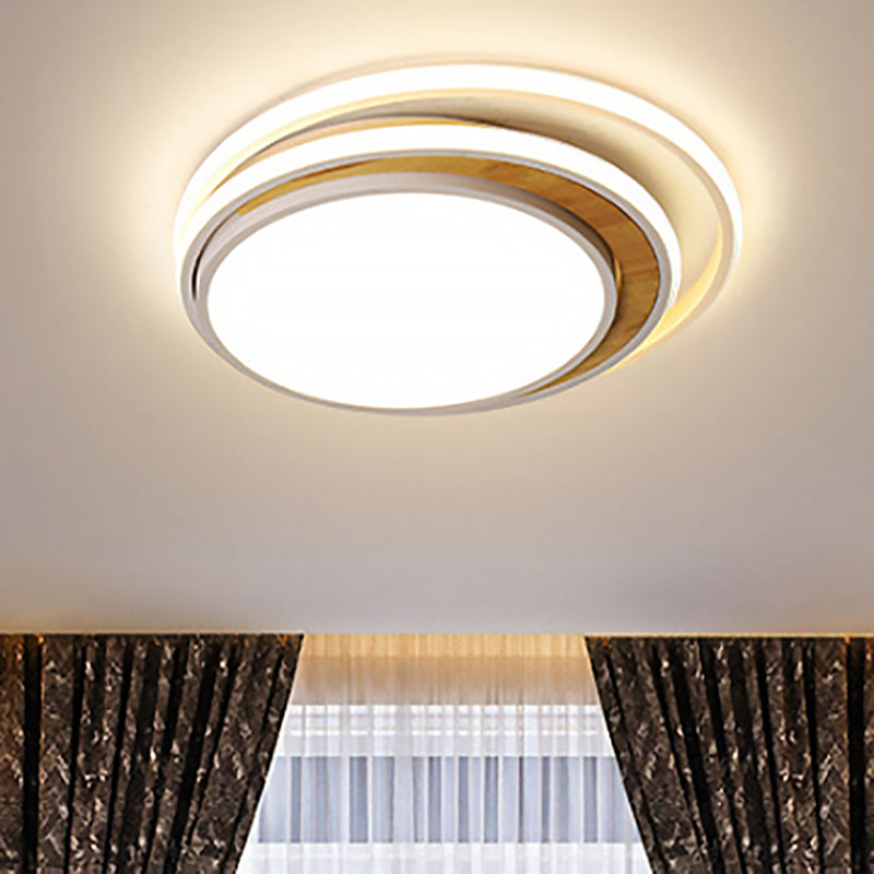 Black/White Circular Flush Ceiling Light Modern LED Metal Ceiling Light Fixture in White/Warm Light, 16.5"/20.5" Wide Clearhalo 'Ceiling Lights' 'Close To Ceiling Lights' 'Close to ceiling' 'Flush mount' Lighting' 513457