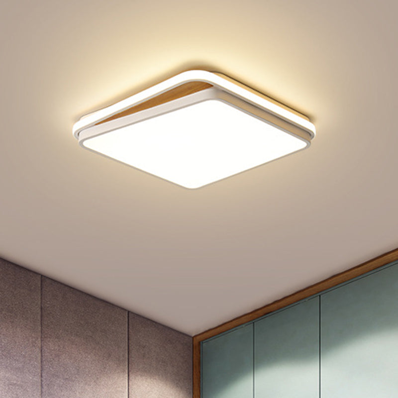 Brick Metal Flush Mount Lighting Fixture Modern LED White/Black Ceiling Light in White/Warm Light, 16.5"/20.5" Wide Clearhalo 'Ceiling Lights' 'Close To Ceiling Lights' 'Close to ceiling' 'Flush mount' Lighting' 513458