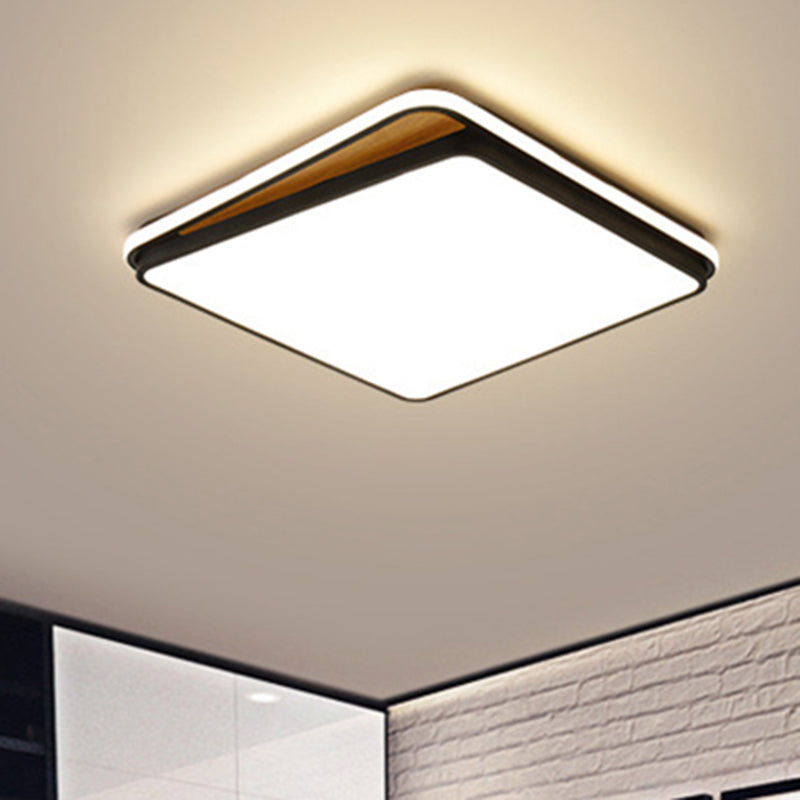 Brick Metal Flush Mount Lighting Fixture Modern LED White/Black Ceiling Light in White/Warm Light, 16.5"/20.5" Wide Clearhalo 'Ceiling Lights' 'Close To Ceiling Lights' 'Close to ceiling' 'Flush mount' Lighting' 513459