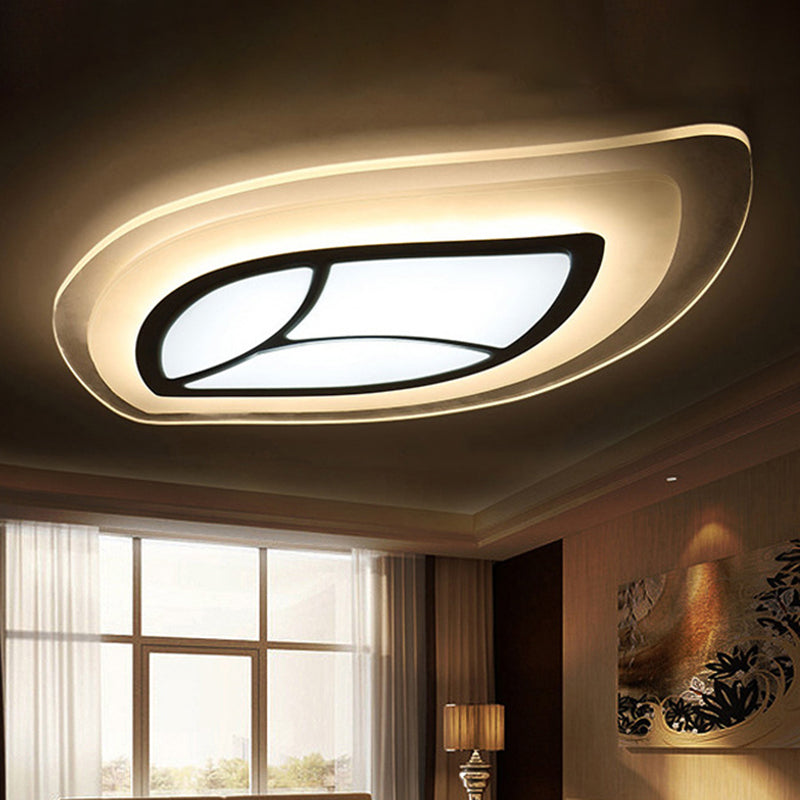 Leaf Flush Ceiling Light Modernism Acrylic 21.5"/35.5"/39" Wide Bedroom Flush Mount Lighting in Warm/White Light Clearhalo 'Ceiling Lights' 'Close To Ceiling Lights' 'Close to ceiling' 'Flush mount' Lighting' 513492