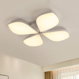 Nordic Petal Shaped Acrylic Flush Lighting Fixture 3/4/5-Head White Bedroom Ceiling Mounted Fixture Clearhalo 'Ceiling Lights' 'Close To Ceiling Lights' 'Close to ceiling' 'Flush mount' Lighting' 513495