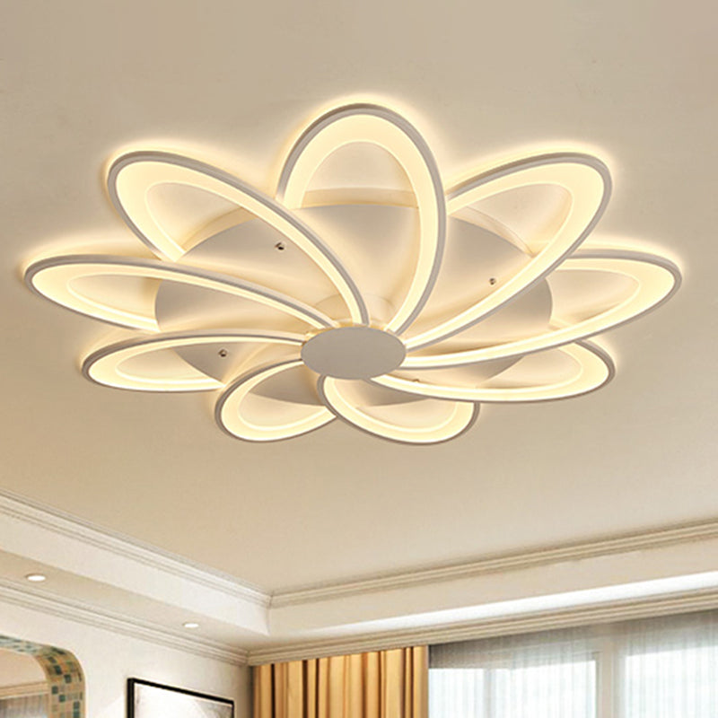 Contemporary Flower Flushmount Lighting Acrylic 6/7/8-Light Bedroom Ceiling Flush Mount in Warm/White Light Clearhalo 'Ceiling Lights' 'Close To Ceiling Lights' 'Close to ceiling' 'Flush mount' Lighting' 513503