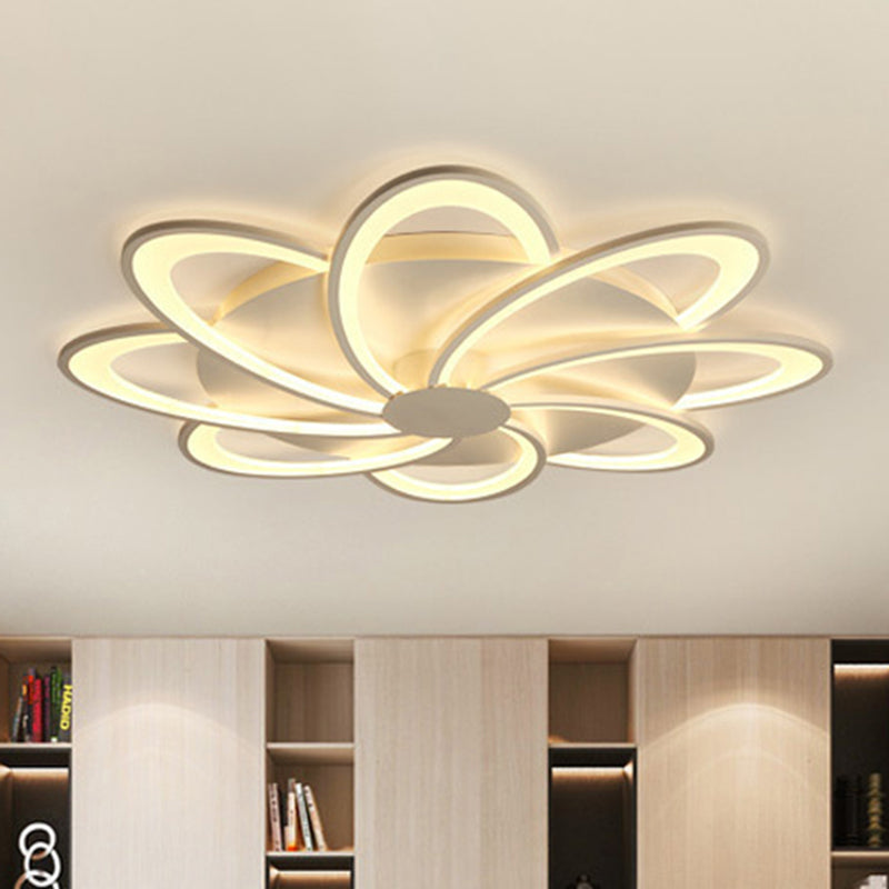 Contemporary Flower Flushmount Lighting Acrylic 6/7/8-Light Bedroom Ceiling Flush Mount in Warm/White Light Clearhalo 'Ceiling Lights' 'Close To Ceiling Lights' 'Close to ceiling' 'Flush mount' Lighting' 513504