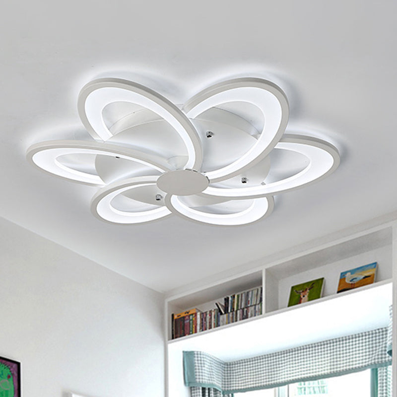 Contemporary Flower Flushmount Lighting Acrylic 6/7/8-Light Bedroom Ceiling Flush Mount in Warm/White Light Clearhalo 'Ceiling Lights' 'Close To Ceiling Lights' 'Close to ceiling' 'Flush mount' Lighting' 513506