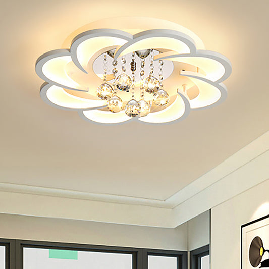 Acrylic Flower LED Flush Mount Modern 20.5"/27"/31.5" Wide Ceiling Light Fixture in Warm/White Light for Living Room Clearhalo 'Ceiling Lights' 'Close To Ceiling Lights' 'Close to ceiling' 'Flush mount' Lighting' 513538