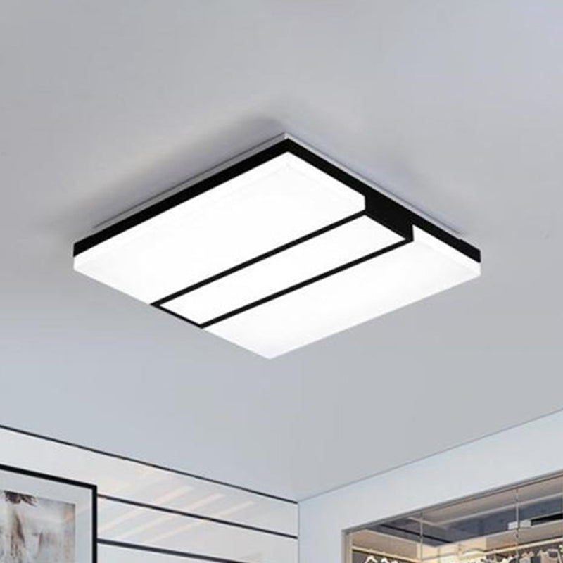 Minimalist Rectangular Ceiling Flush Mount Acrylic 19"/23.5"/33" Wide Bedroom Ceiling Mounted Fixture in Warm/White Light Clearhalo 'Ceiling Lights' 'Close To Ceiling Lights' 'Close to ceiling' 'Flush mount' Lighting' 513540