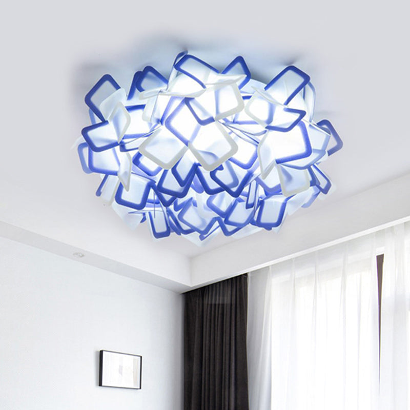 Blossoming Flower Acrylic Flush Mount Contemporary Led White/Black/Blue Flush Ceiling Light Fixture Clearhalo 'Ceiling Lights' 'Close To Ceiling Lights' 'Close to ceiling' 'Flush mount' Lighting' 513544