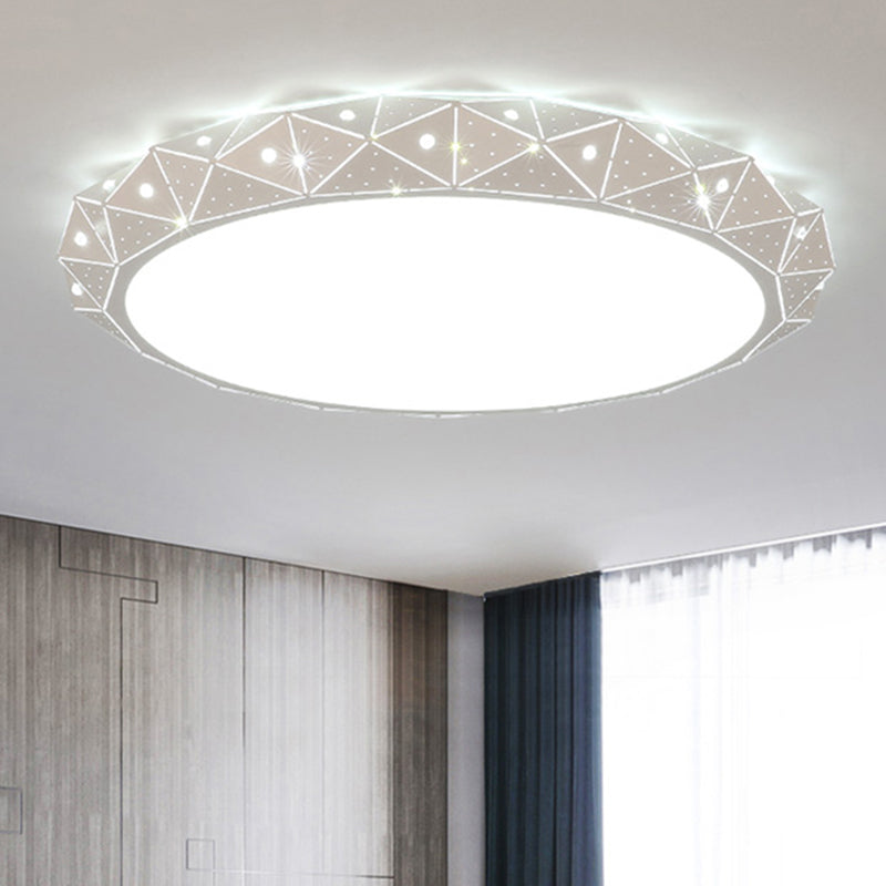 Round LED Flush Mount Light Simple Acrylic 18"/25.5" Dia LED Ceiling Lamp in Warm/White Light with Hollow Deisgn Clearhalo 'Ceiling Lights' 'Close To Ceiling Lights' 'Close to ceiling' 'Flush mount' Lighting' 513552