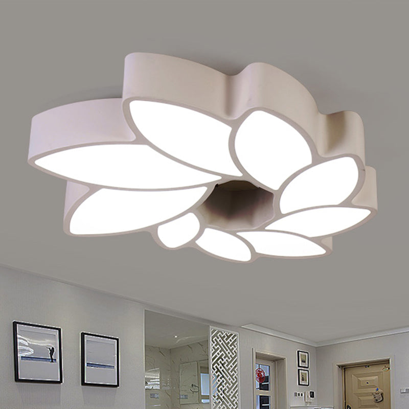 Acrylic Floral Ceiling Mounted Light Simplicity 22.5"/31.5" Wide Living Room Flush Mount Light Fixture in Warm/White Light Clearhalo 'Ceiling Lights' 'Close To Ceiling Lights' 'Close to ceiling' 'Flush mount' Lighting' 513557