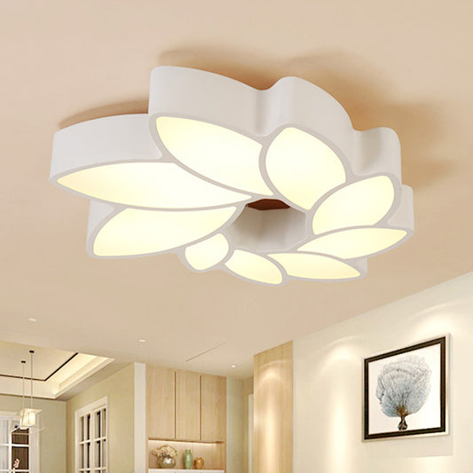 Acrylic Floral Ceiling Mounted Light Simplicity 22.5"/31.5" Wide Living Room Flush Mount Light Fixture in Warm/White Light Clearhalo 'Ceiling Lights' 'Close To Ceiling Lights' 'Close to ceiling' 'Flush mount' Lighting' 513560
