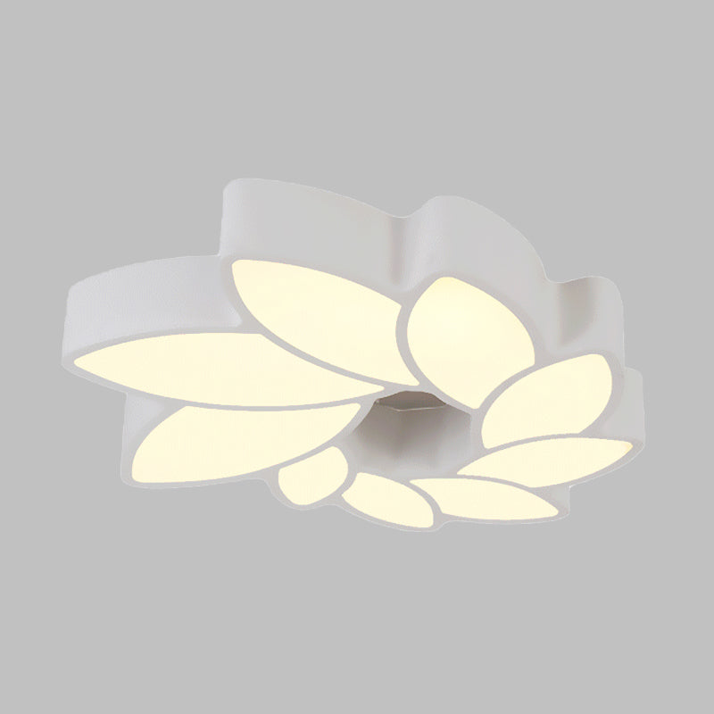 Acrylic Floral Ceiling Mounted Light Simplicity 22.5"/31.5" Wide Living Room Flush Mount Light Fixture in Warm/White Light Clearhalo 'Ceiling Lights' 'Close To Ceiling Lights' 'Close to ceiling' 'Flush mount' Lighting' 513561