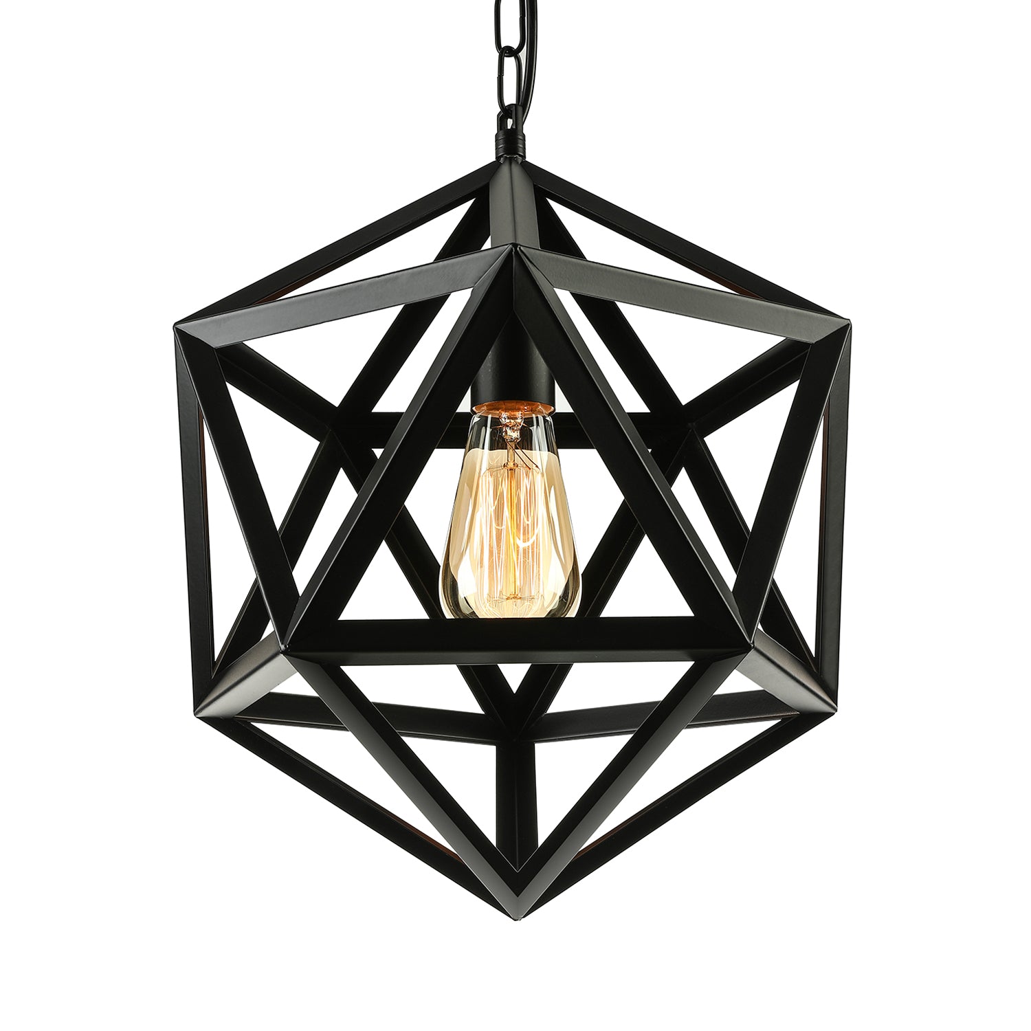 14"/18" Dia Geometric Metal Pendant Lighting Fixture Industrial 1 Bulb Dining Room Ceiling Light in Black/Rust Clearhalo 'Art Deco Pendants' 'Black' 'Cast Iron' 'Ceiling Lights' 'Ceramic' 'Crystal' 'Industrial Pendants' 'Industrial' 'Metal' 'Middle Century Pendants' 'Pendant Lights' 'Pendants' 'Rustic Pendants' 'Tiffany' Lighting' 5185