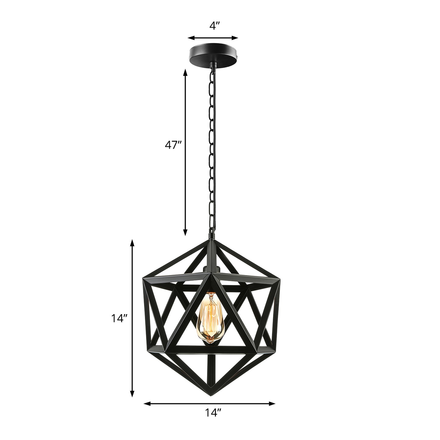 14"/18" Dia Geometric Metal Pendant Lighting Fixture Industrial 1 Bulb Dining Room Ceiling Light in Black/Rust Clearhalo 'Art Deco Pendants' 'Black' 'Cast Iron' 'Ceiling Lights' 'Ceramic' 'Crystal' 'Industrial Pendants' 'Industrial' 'Metal' 'Middle Century Pendants' 'Pendant Lights' 'Pendants' 'Rustic Pendants' 'Tiffany' Lighting' 5186