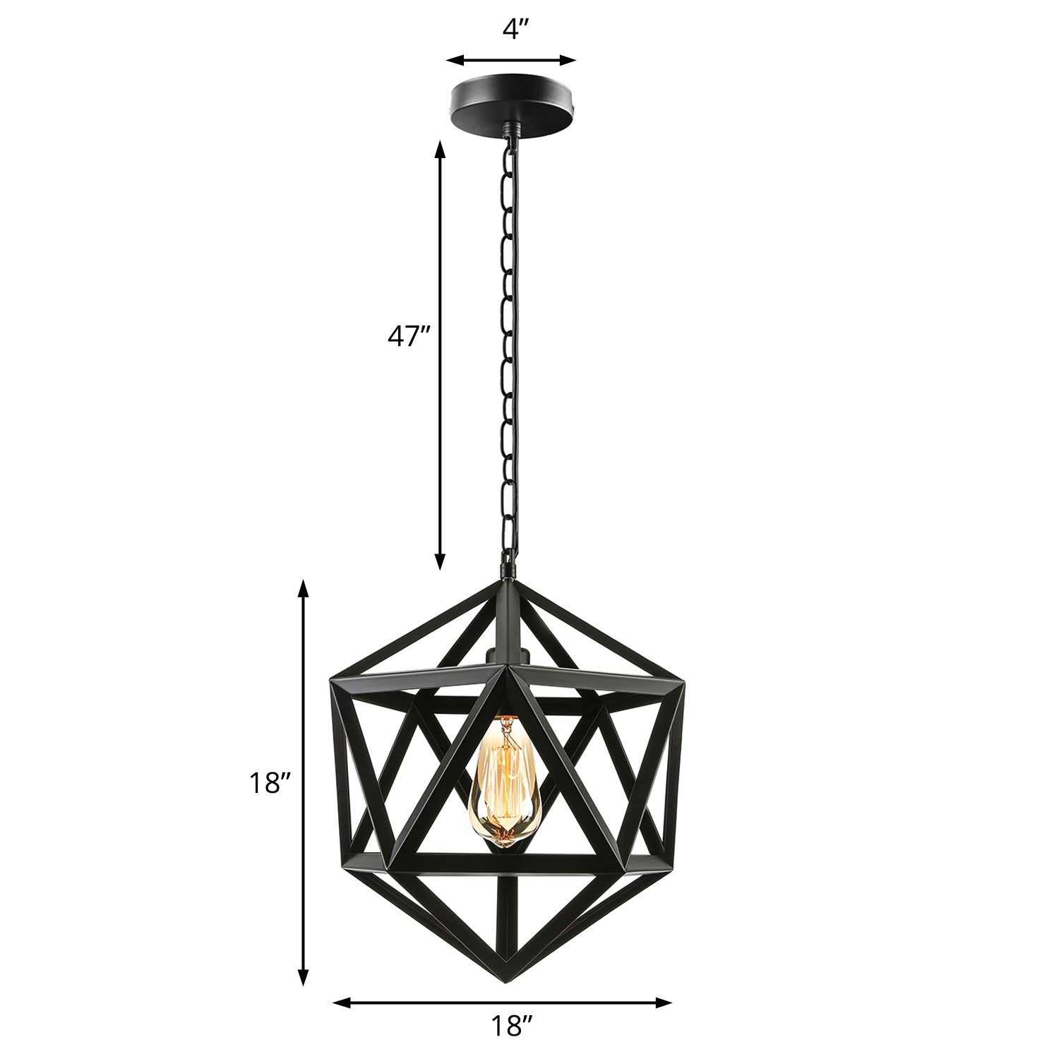 14"/18" Dia Geometric Metal Pendant Lighting Fixture Industrial 1 Bulb Dining Room Ceiling Light in Black/Rust Clearhalo 'Art Deco Pendants' 'Black' 'Cast Iron' 'Ceiling Lights' 'Ceramic' 'Crystal' 'Industrial Pendants' 'Industrial' 'Metal' 'Middle Century Pendants' 'Pendant Lights' 'Pendants' 'Rustic Pendants' 'Tiffany' Lighting' 5187