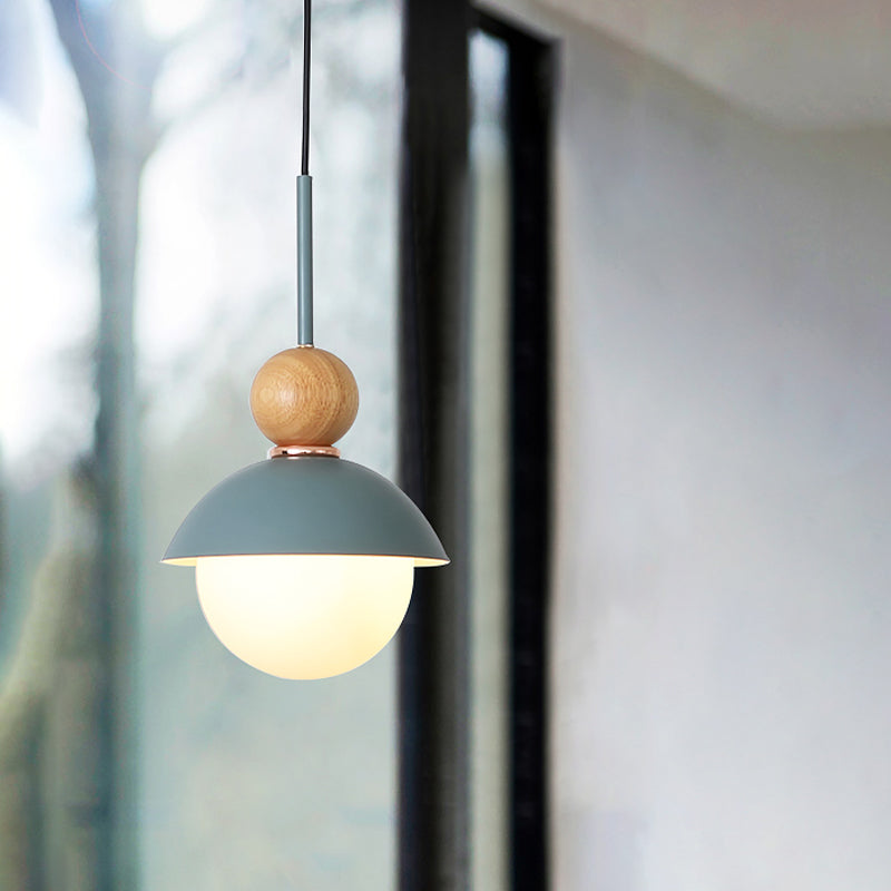 Sunny Doll Shape Hanging Light Macaron Metallic 1 Bulb Dining Room Suspension Lamp in Pink/Light Blue Clearhalo 'Ceiling Lights' 'Modern Pendants' 'Modern' 'Pendant Lights' 'Pendants' Lighting' 518777