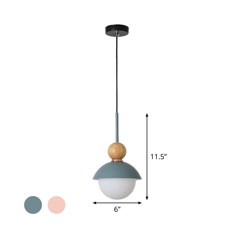 Sunny Doll Shape Hanging Light Macaron Metallic 1 Bulb Dining Room Suspension Lamp in Pink/Light Blue Clearhalo 'Ceiling Lights' 'Modern Pendants' 'Modern' 'Pendant Lights' 'Pendants' Lighting' 518780