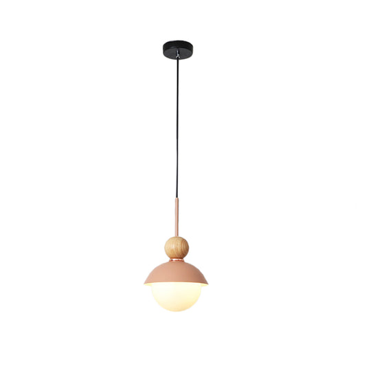 Sunny Doll Shape Hanging Light Macaron Metallic 1 Bulb Dining Room Suspension Lamp in Pink/Light Blue Clearhalo 'Ceiling Lights' 'Modern Pendants' 'Modern' 'Pendant Lights' 'Pendants' Lighting' 518783