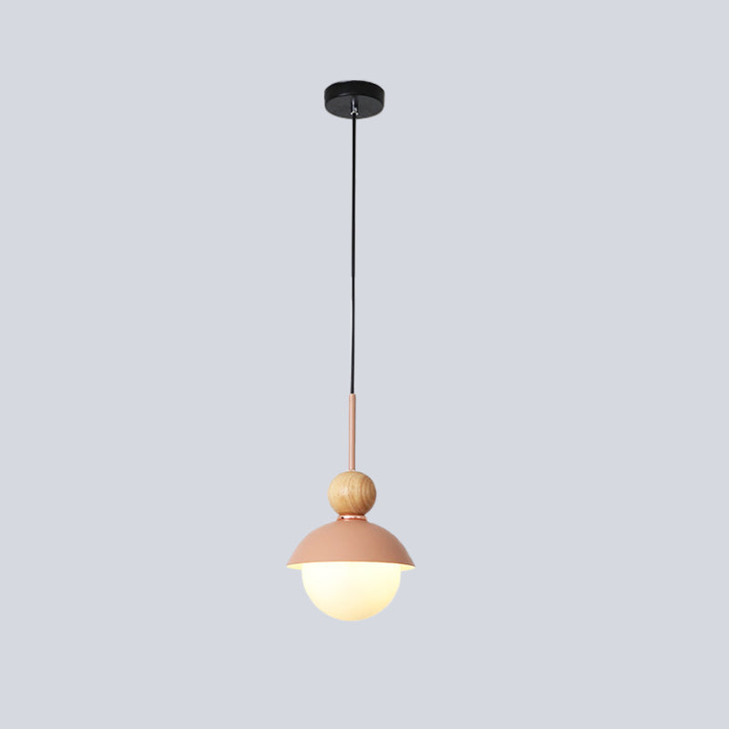 Sunny Doll Shape Hanging Light Macaron Metallic 1 Bulb Dining Room Suspension Lamp in Pink/Light Blue Clearhalo 'Ceiling Lights' 'Modern Pendants' 'Modern' 'Pendant Lights' 'Pendants' Lighting' 518784