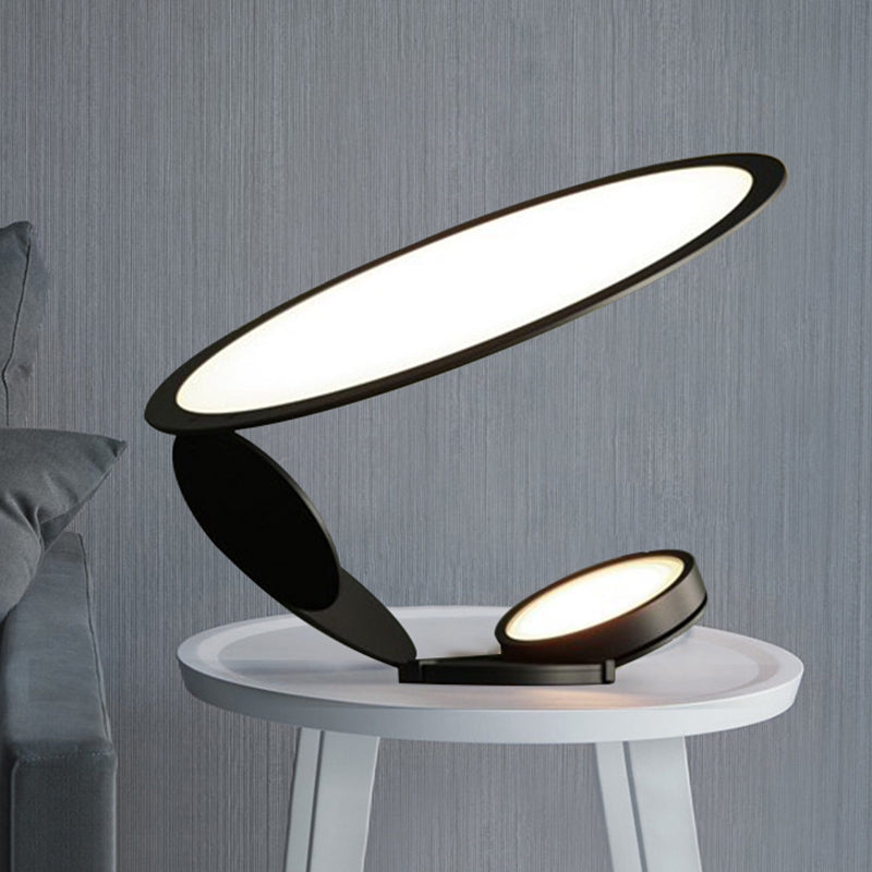 Black Circular Task Lighting Modernist LED Metal Reading Book Light for Living Room Clearhalo 'Lamps' 'Table Lamps' Lighting' 519079