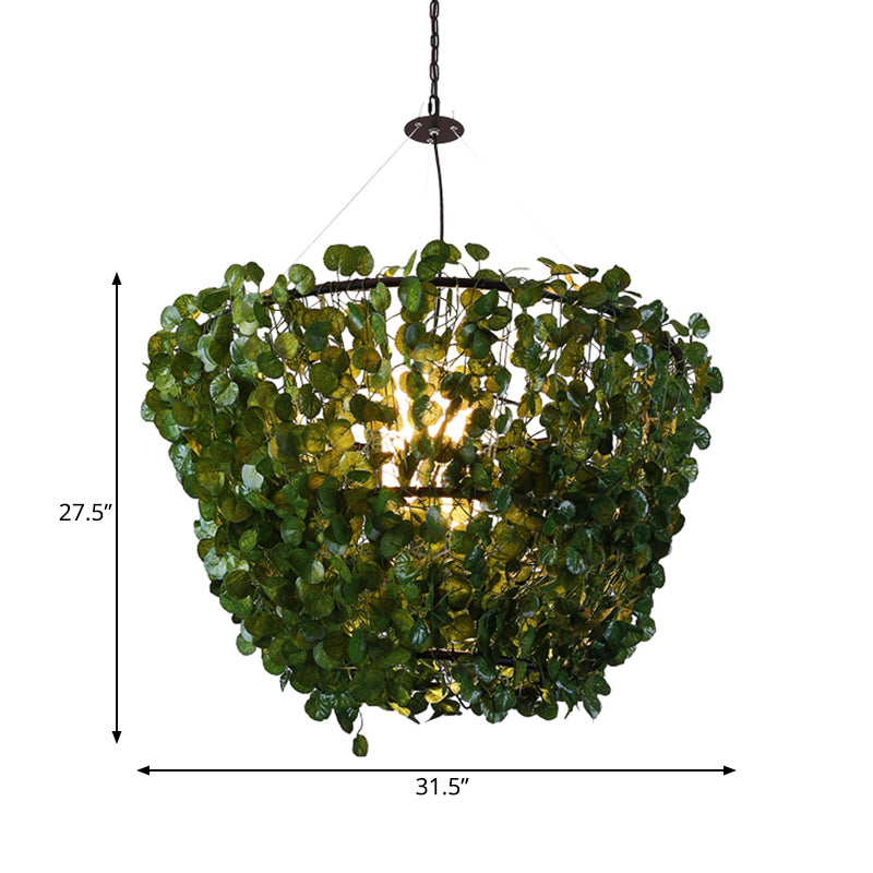 23.5"/31.5" W 1 Bulb Metal Pendant Light Fixture Industrial Black Basket Restaurant LED Plant Hanging Lamp Kit Clearhalo 'Art Deco Pendants' 'Black' 'Cast Iron' 'Ceiling Lights' 'Ceramic' 'Crystal' 'Industrial Pendants' 'Industrial' 'Metal' 'Middle Century Pendants' 'Pendant Lights' 'Pendants' 'Rustic Pendants' 'Tiffany' Lighting' 519189