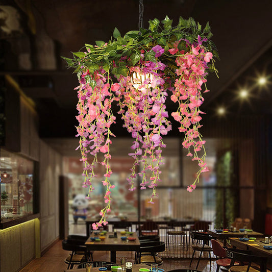 Metal Pink Down Lighting Pendant Flower 1 Head Industrial LED Hanging Lamp for Restaurant Pink Clearhalo 'Art Deco Pendants' 'Cast Iron' 'Ceiling Lights' 'Ceramic' 'Crystal' 'Industrial Pendants' 'Industrial' 'Metal' 'Middle Century Pendants' 'Pendant Lights' 'Pendants' 'Tiffany' Lighting' 519291