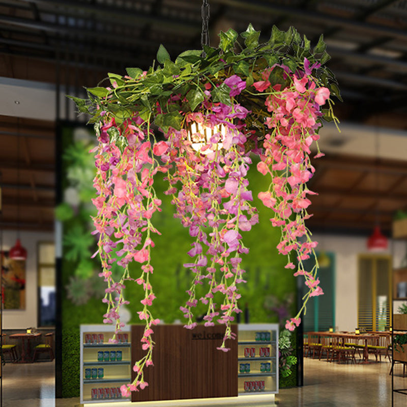 Metal Pink Down Lighting Pendant Flower 1 Head Industrial LED Hanging Lamp for Restaurant Clearhalo 'Art Deco Pendants' 'Cast Iron' 'Ceiling Lights' 'Ceramic' 'Crystal' 'Industrial Pendants' 'Industrial' 'Metal' 'Middle Century Pendants' 'Pendant Lights' 'Pendants' 'Tiffany' Lighting' 519292