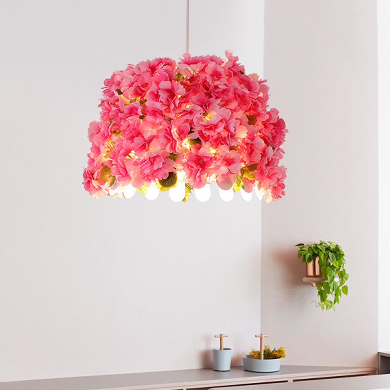 Metal Pink Drop Lamp Flower 1 Head Industrial LED Down Lighting Pendant for Restaurant Pink Clearhalo 'Art Deco Pendants' 'Cast Iron' 'Ceiling Lights' 'Ceramic' 'Crystal' 'Industrial Pendants' 'Industrial' 'Metal' 'Middle Century Pendants' 'Pendant Lights' 'Pendants' 'Tiffany' Lighting' 519465