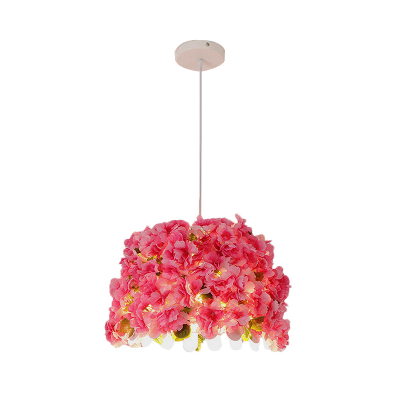 Metal Pink Drop Lamp Flower 1 Head Industrial LED Down Lighting Pendant for Restaurant Clearhalo 'Art Deco Pendants' 'Cast Iron' 'Ceiling Lights' 'Ceramic' 'Crystal' 'Industrial Pendants' 'Industrial' 'Metal' 'Middle Century Pendants' 'Pendant Lights' 'Pendants' 'Tiffany' Lighting' 519467