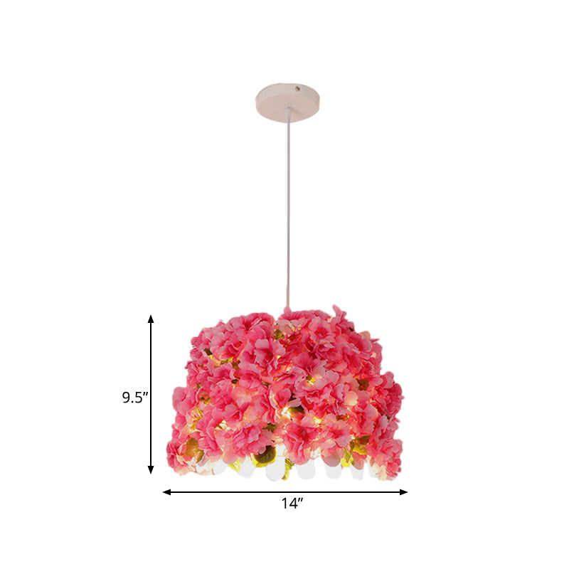 Metal Pink Drop Lamp Flower 1 Head Industrial LED Down Lighting Pendant for Restaurant Clearhalo 'Art Deco Pendants' 'Cast Iron' 'Ceiling Lights' 'Ceramic' 'Crystal' 'Industrial Pendants' 'Industrial' 'Metal' 'Middle Century Pendants' 'Pendant Lights' 'Pendants' 'Tiffany' Lighting' 519469