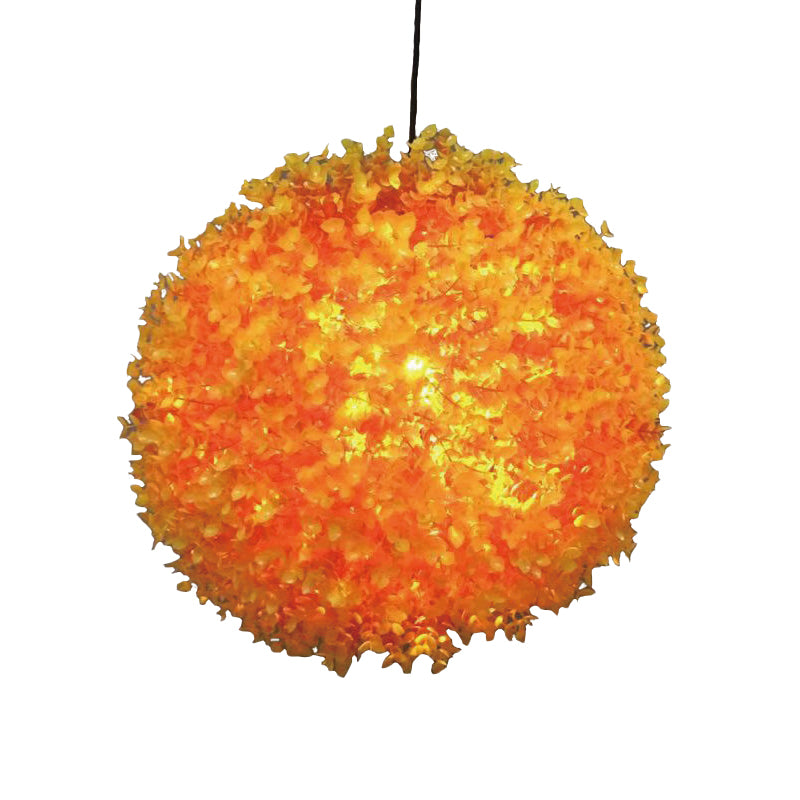 Metal Orange Hanging Light Spherical 1 Light Industrial LED Ceiling Lamp for Restaurant, 12"/14"/16" Diameter Clearhalo 'Art Deco Pendants' 'Cast Iron' 'Ceiling Lights' 'Ceramic' 'Crystal' 'Industrial Pendants' 'Industrial' 'Metal' 'Middle Century Pendants' 'Pendant Lights' 'Pendants' 'Tiffany' Lighting' 519498
