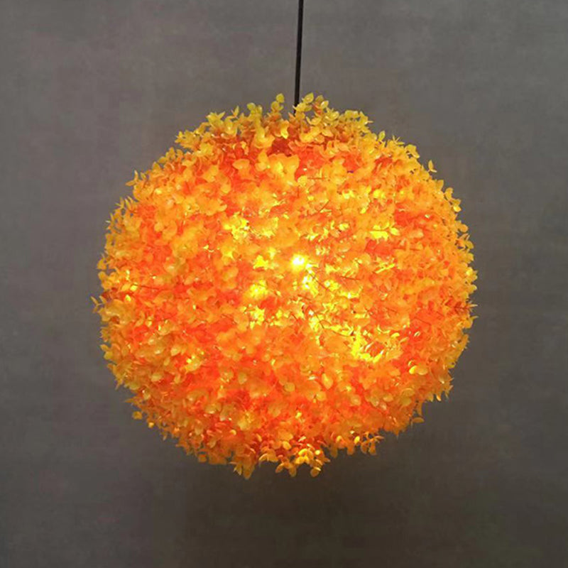 Metal Orange Hanging Light Spherical 1 Light Industrial LED Ceiling Lamp for Restaurant, 12"/14"/16" Diameter Clearhalo 'Art Deco Pendants' 'Cast Iron' 'Ceiling Lights' 'Ceramic' 'Crystal' 'Industrial Pendants' 'Industrial' 'Metal' 'Middle Century Pendants' 'Pendant Lights' 'Pendants' 'Tiffany' Lighting' 519499