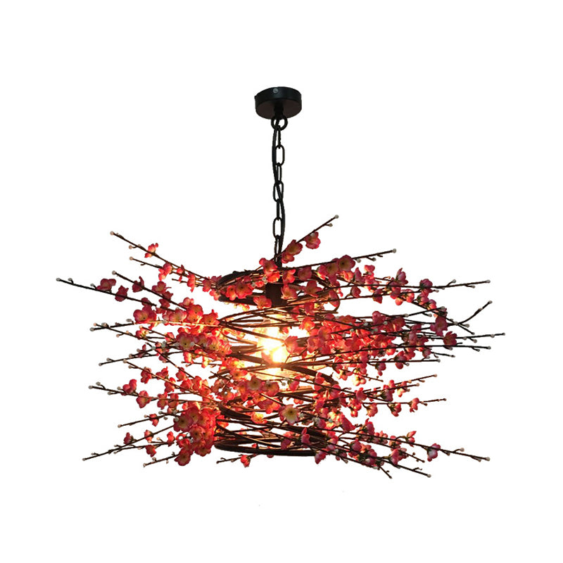 Metal Black Down Lighting Pendant Plum Blossom 1 Head Industrial LED Hanging Lamp for Restaurant Clearhalo 'Art Deco Pendants' 'Black' 'Cast Iron' 'Ceiling Lights' 'Ceramic' 'Crystal' 'Industrial Pendants' 'Industrial' 'Metal' 'Middle Century Pendants' 'Pendant Lights' 'Pendants' 'Rustic Pendants' 'Tiffany' Lighting' 519528