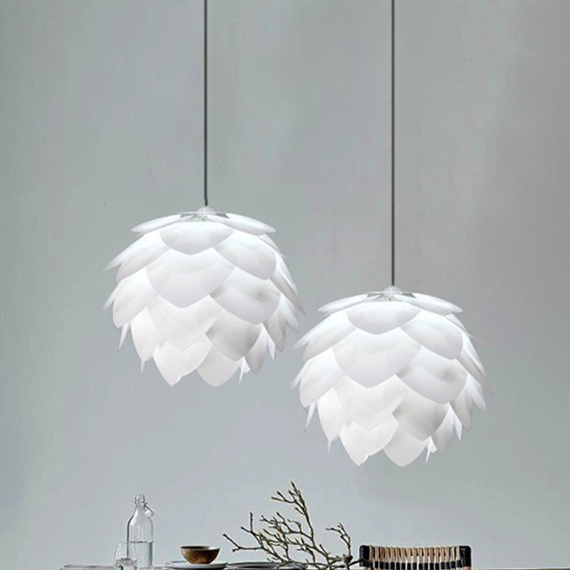 White Squama Ceiling Pendant Nordic 1 Light Plastic Suspension Light for Dining Room Clearhalo 'Ceiling Lights' 'Modern Pendants' 'Modern' 'Pendant Lights' 'Pendants' Lighting' 519802