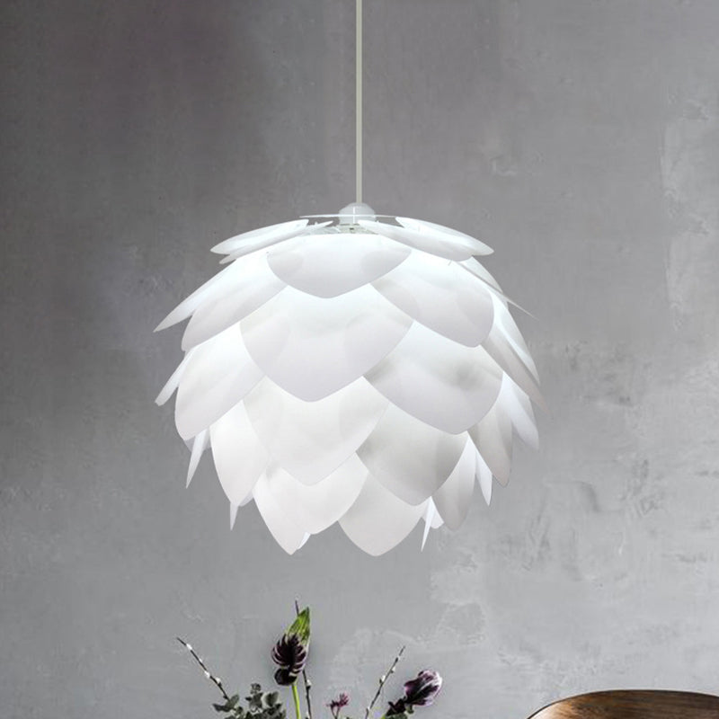 White Squama Ceiling Pendant Nordic 1 Light Plastic Suspension Light for Dining Room Clearhalo 'Ceiling Lights' 'Modern Pendants' 'Modern' 'Pendant Lights' 'Pendants' Lighting' 519803