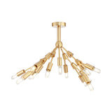 Metal Sputnik Pendant Chandelier Modernist 13 Bulbs Gold Hanging Ceiling Lights for Living Room Clearhalo 'Ceiling Lights' 'Chandeliers' 'Modern Chandeliers' 'Modern' Lighting' 519826