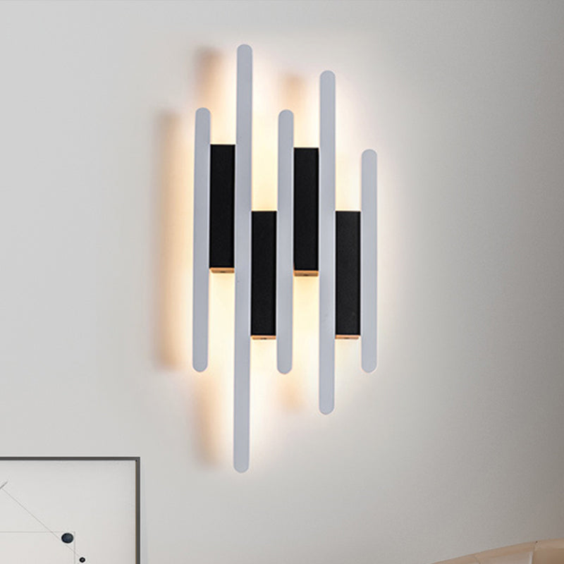 Modern Linear Wall Mounted Light Acrylic White Bedside LED Wall Sconce in Warm/White Light, 12.5"/16.5"/20.5" H Clearhalo 'Modern wall lights' 'Modern' 'Wall Lamps & Sconces' 'Wall Lights' Lighting' 519865