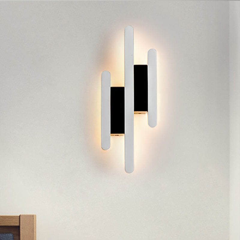 Modern Linear Wall Mounted Light Acrylic White Bedside LED Wall Sconce in Warm/White Light, 12.5"/16.5"/20.5" H Clearhalo 'Modern wall lights' 'Modern' 'Wall Lamps & Sconces' 'Wall Lights' Lighting' 519866