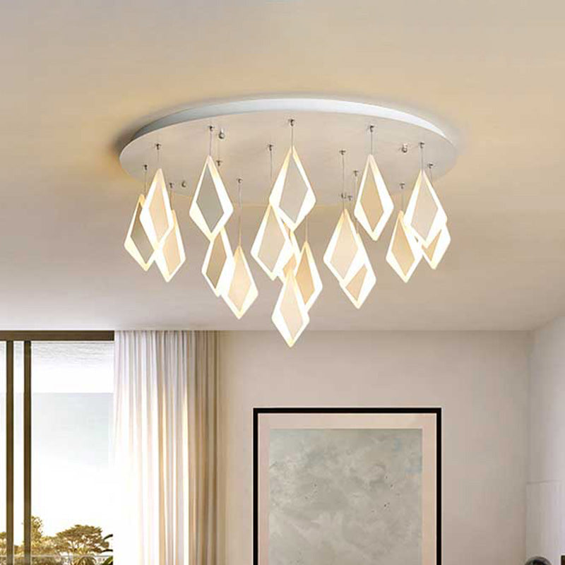 LED Acrylic Drop Flush Mount Light Contemporary 19"/27"/31.5" Wide Bedroom Ceiling Light Fixture in Warm/White Light Clearhalo 'Ceiling Lights' 'Close To Ceiling Lights' 'Close to ceiling' 'Flush mount' Lighting' 519879