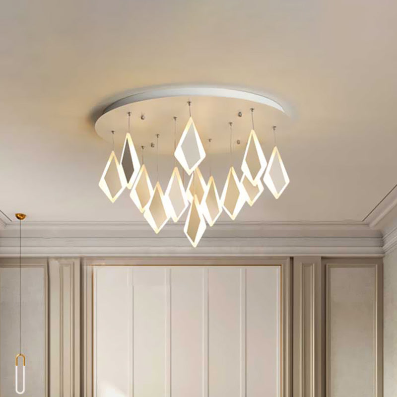 LED Acrylic Drop Flush Mount Light Contemporary 19"/27"/31.5" Wide Bedroom Ceiling Light Fixture in Warm/White Light Clearhalo 'Ceiling Lights' 'Close To Ceiling Lights' 'Close to ceiling' 'Flush mount' Lighting' 519880