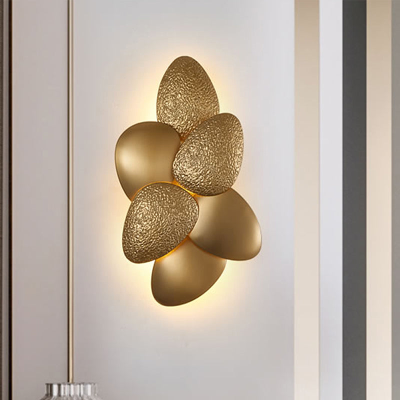 Stainless Steel Squama Wall Light Modern 3/6 Lights Gold Sconce Light Fixture for Bedroom Clearhalo 'Cast Iron' 'Glass' 'Industrial' 'Modern wall lights' 'Modern' 'Tiffany' 'Traditional wall lights' 'Wall Lamps & Sconces' 'Wall Lights' Lighting' 519892