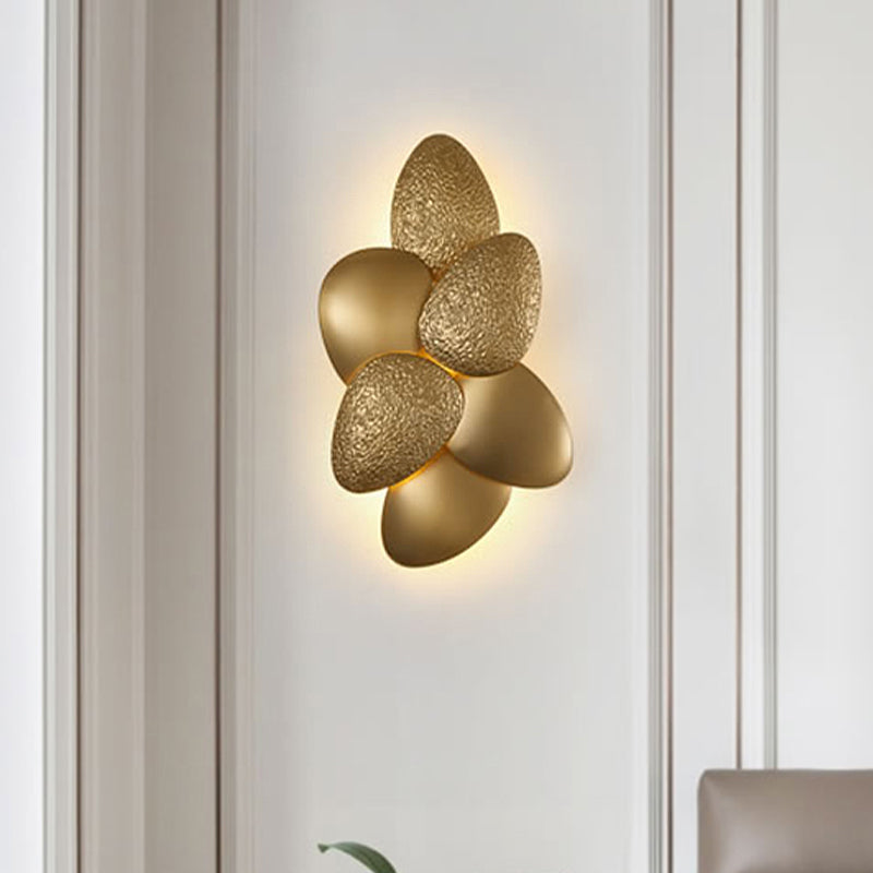 Stainless Steel Squama Wall Light Modern 3/6 Lights Gold Sconce Light Fixture for Bedroom Clearhalo 'Cast Iron' 'Glass' 'Industrial' 'Modern wall lights' 'Modern' 'Tiffany' 'Traditional wall lights' 'Wall Lamps & Sconces' 'Wall Lights' Lighting' 519893