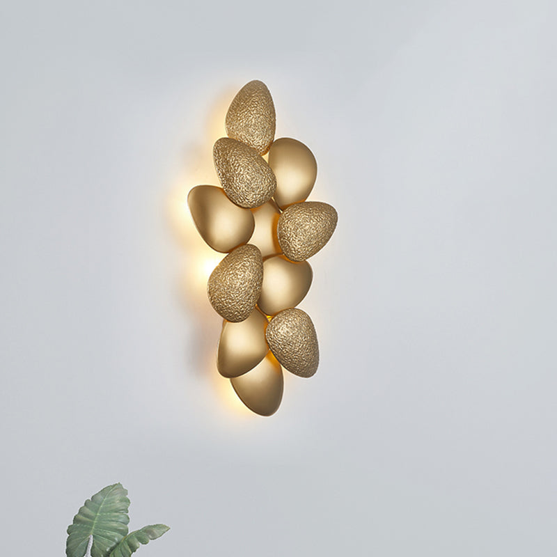 Stainless Steel Squama Wall Light Modern 3/6 Lights Gold Sconce Light Fixture for Bedroom Clearhalo 'Cast Iron' 'Glass' 'Industrial' 'Modern wall lights' 'Modern' 'Tiffany' 'Traditional wall lights' 'Wall Lamps & Sconces' 'Wall Lights' Lighting' 519894
