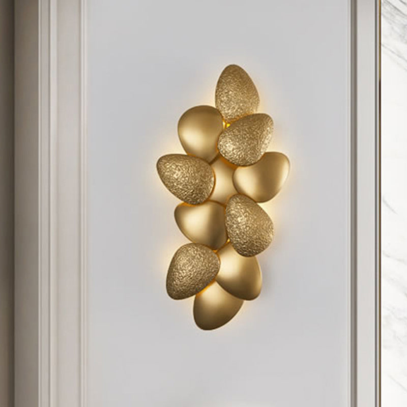 Stainless Steel Squama Wall Light Modern 3/6 Lights Gold Sconce Light Fixture for Bedroom Clearhalo 'Cast Iron' 'Glass' 'Industrial' 'Modern wall lights' 'Modern' 'Tiffany' 'Traditional wall lights' 'Wall Lamps & Sconces' 'Wall Lights' Lighting' 519895