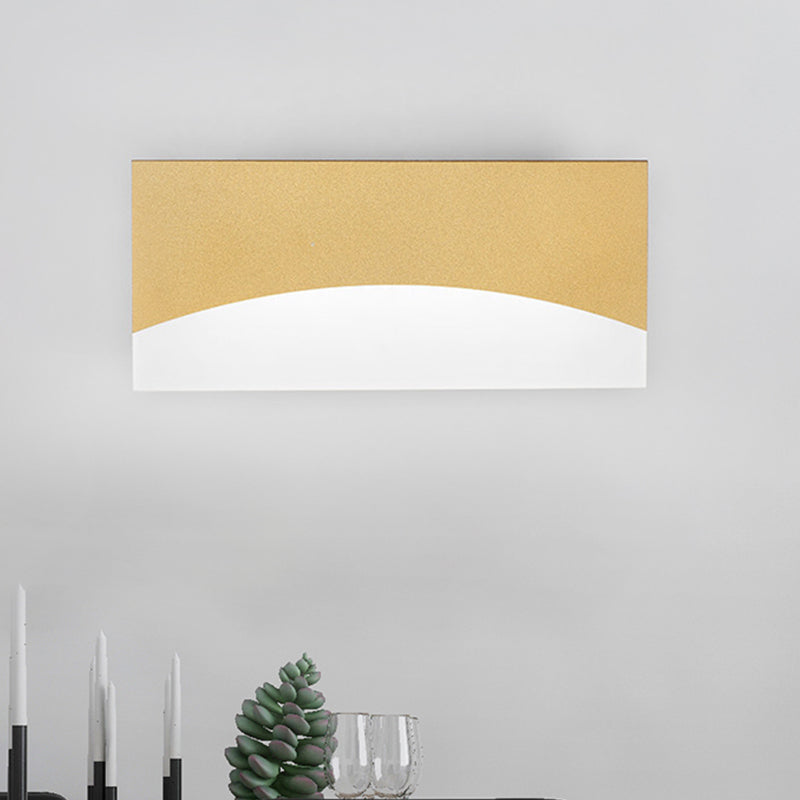 Rectangular Bedside Wall Light Fixture Acrylic Contemporary White/Gold Sconce Light in Warm/White Light Clearhalo 'Modern wall lights' 'Modern' 'Wall Lamps & Sconces' 'Wall Lights' Lighting' 519953