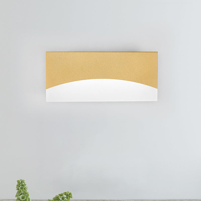 Rectangular Bedside Wall Light Fixture Acrylic Contemporary White/Gold Sconce Light in Warm/White Light Clearhalo 'Modern wall lights' 'Modern' 'Wall Lamps & Sconces' 'Wall Lights' Lighting' 519954