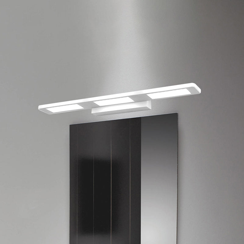 Rectangular Acrylic Vanity Wall Light Modernist Led White Vanity Sconce Light in White/Warm Light Clearhalo 'Modern wall lights' 'Modern' 'Vanity Lights' 'Wall Lights' Lighting' 520446