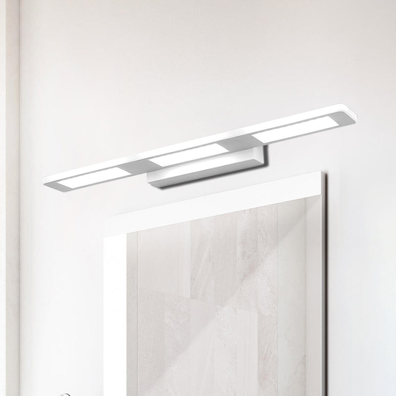 Rectangular Acrylic Vanity Wall Light Modernist Led White Vanity Sconce Light in White/Warm Light Clearhalo 'Modern wall lights' 'Modern' 'Vanity Lights' 'Wall Lights' Lighting' 520447