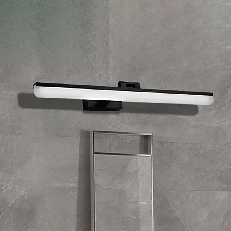 Linear Vanity Sconce Contemporary Metal 16.5"/28"/22.5" Wide Led Black/Silver/Coffee Vanity Mirror Light in Third Gear Clearhalo 'Cast Iron' 'Glass' 'Industrial' 'Modern wall lights' 'Modern' 'Tiffany' 'Traditional wall lights' 'Vanity Lights' 'Wall Lights' Lighting' 520625