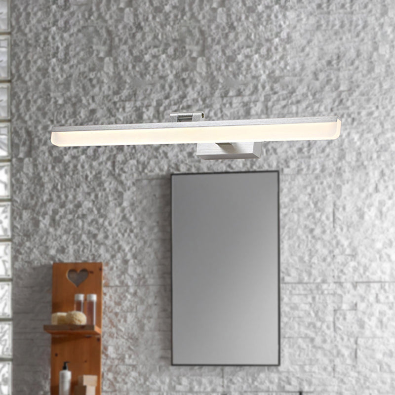 Linear Vanity Sconce Contemporary Metal 16.5"/28"/22.5" Wide Led Black/Silver/Coffee Vanity Mirror Light in Third Gear Clearhalo 'Cast Iron' 'Glass' 'Industrial' 'Modern wall lights' 'Modern' 'Tiffany' 'Traditional wall lights' 'Vanity Lights' 'Wall Lights' Lighting' 520629